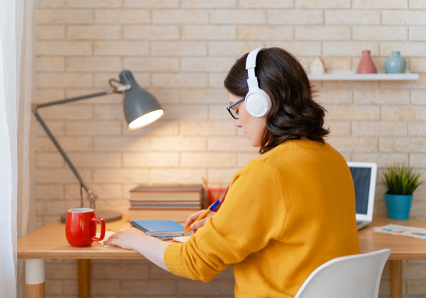 Woman Working In Home Office